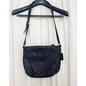 Vintage Cabin Creek black genuine leather purse shoulder bag with embelishments